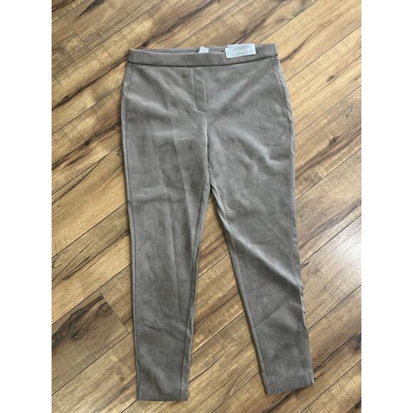 NWT Chico’s size 2 US 12 faux suede beige leggings - Picture 1 of 5